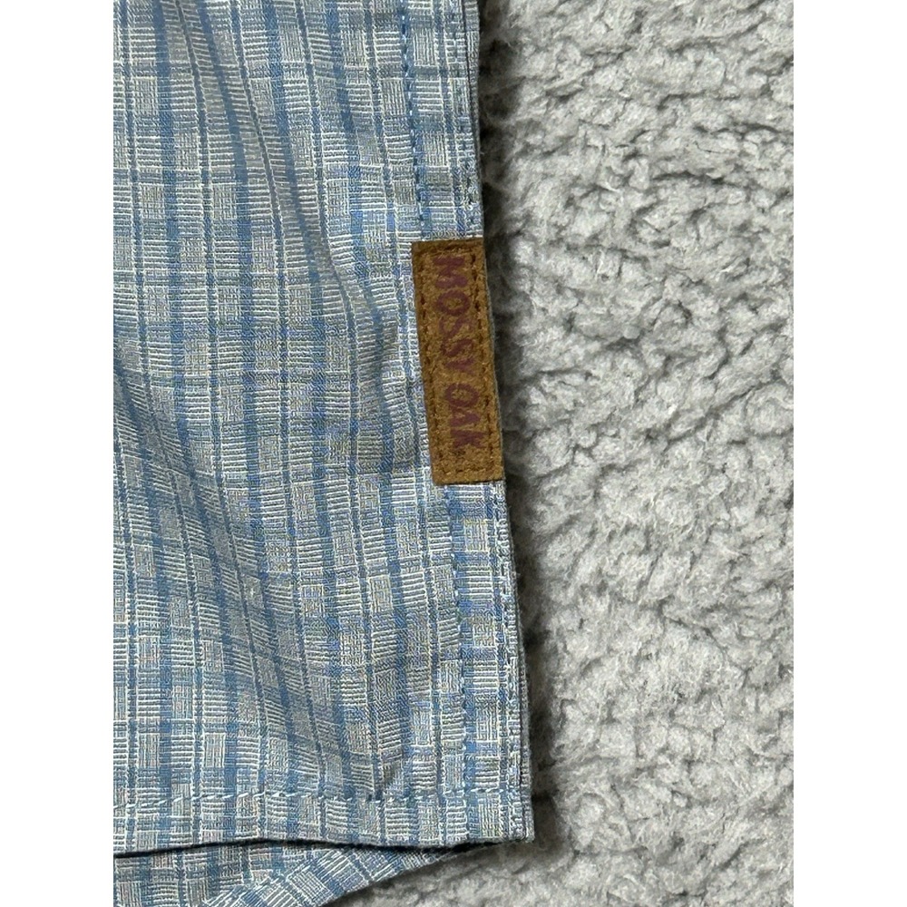 Mossy Oak Fishing Blue Performance Vented Shirt‎ Button Down SZ XL Boating - Picture 6 of 16
